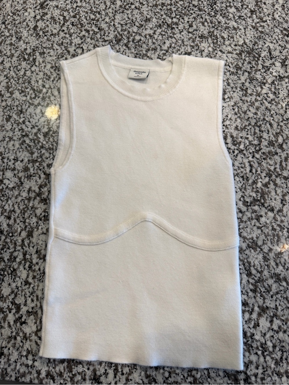 Abercrombie White Sleeveless Knit Tank Top